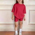 thumbnail image 6 of Otqutp 2 Piece Short Sets for Girls Short Sleeve Biker Shorts Set Summer Casual Beach Travel Vacation Outfits Matching Sweatsuit, 6 of 6