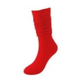 thumbnail image 3 of 1 Pair Long Socks for Women Soft Slouchy Socks Non-binding Stretch Ribbed Gathered Calf Socks Breathable Fashion Leg Socks,One Size, 3 of 3