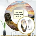 thumbnail image 3 of Designart "Sunrise Over The Countryside In Provence" Countryside Rund Mirror For Wall Decor - Large Pink Round Print Mirror - Round Country Mirror - Wall Mounted Round Large Mirror - 36" x 36", 3 of 6