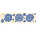 thumbnail image 5 of Dundee Deco's Peel and Stick Wallpaper Border - Floral Blue Beige Flowers Wall Border Retro Design, 15 ft x 7 in, Self Adhesive, 5 of 6