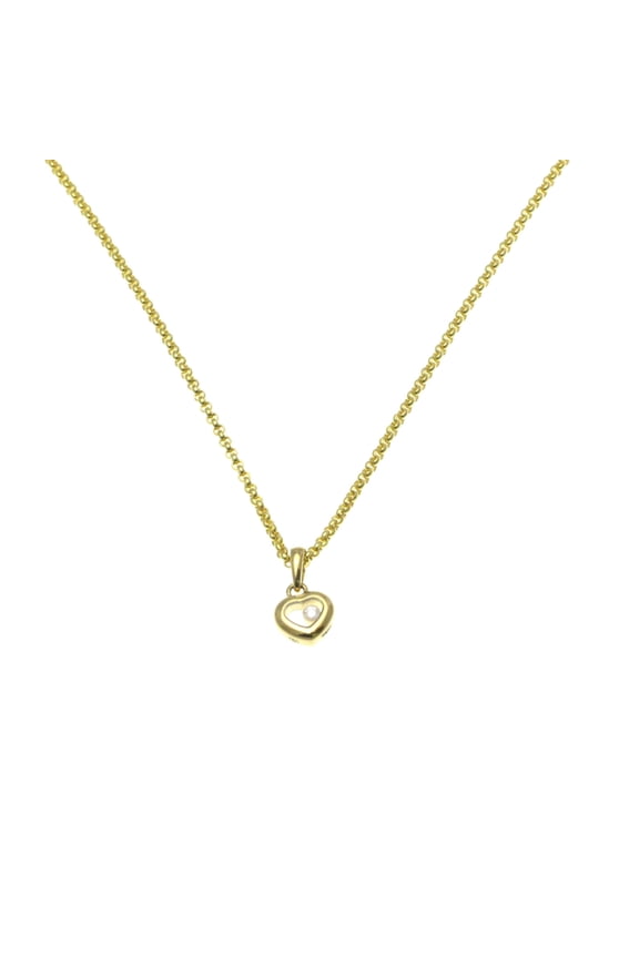 Pre-Owned Chopard Happy Diamonds Heart Necklace 79/4584 Yellow Gold (18K) Diamond... (Good)