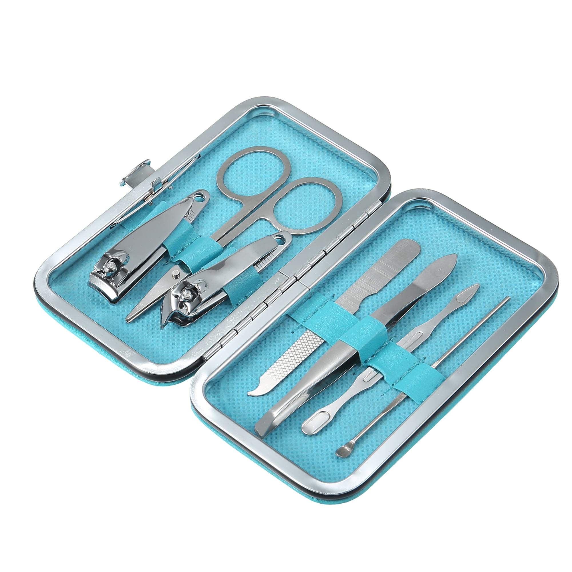 Unique Bargains 7 in 1 Fingernail Toenail Nail Clipper Set Manicure Manicure Ear Pick Grooming Kit