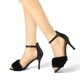 thumbnail image 2 of Sandalias De Tacón De Aguja De Piel Sintética Con Purpurina Para Mujer Negro 40, 2 of 7