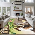 thumbnail image 4 of Cute Cats 5'x7' Area Rug, Japanese Owls Animals Country Leaves Rustic Washable Non-Slip Soft Rugs, Low-Pile Large Carpet for Living Room Bedroom Dining Room, Non-Shedding Accent Rug, 4 of 9