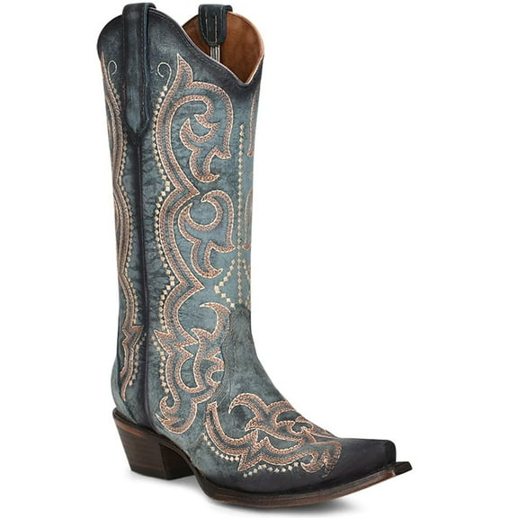 CORRAL Adult Female Jean Embroidery and Triad Boots, Color: Blue, Size: 9, Width: M (L5869-M-9)