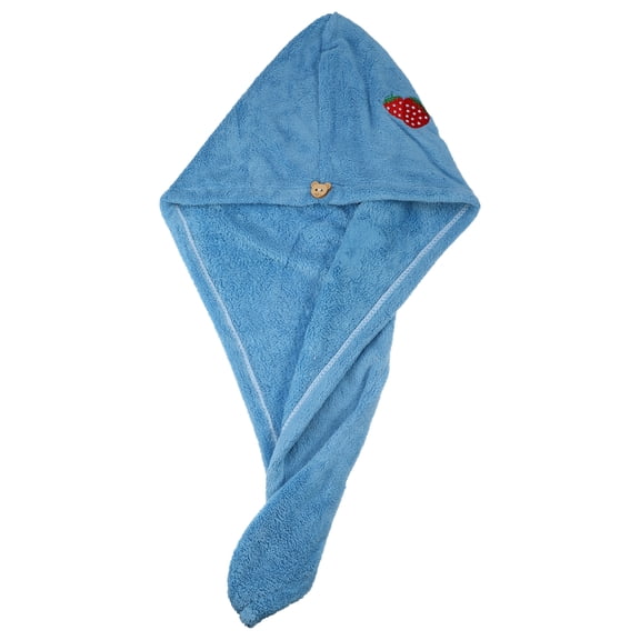Unique Bargains Soft Microfiber Hair Towel Wrap for Long Thick Hair 25.6"x9.8" Lake Blue
