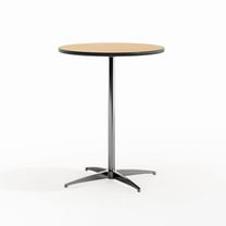 24'' Round Wood Cocktail Table with 30'' and 42'' Columns, Natural Wood Top Finish - Bistro Bar Table