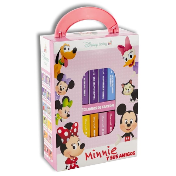 Disney Baby: Minnie y sus Amigos - Mi Primera Biblioteca - 12 Libros de Cartón - Bloque de Libros