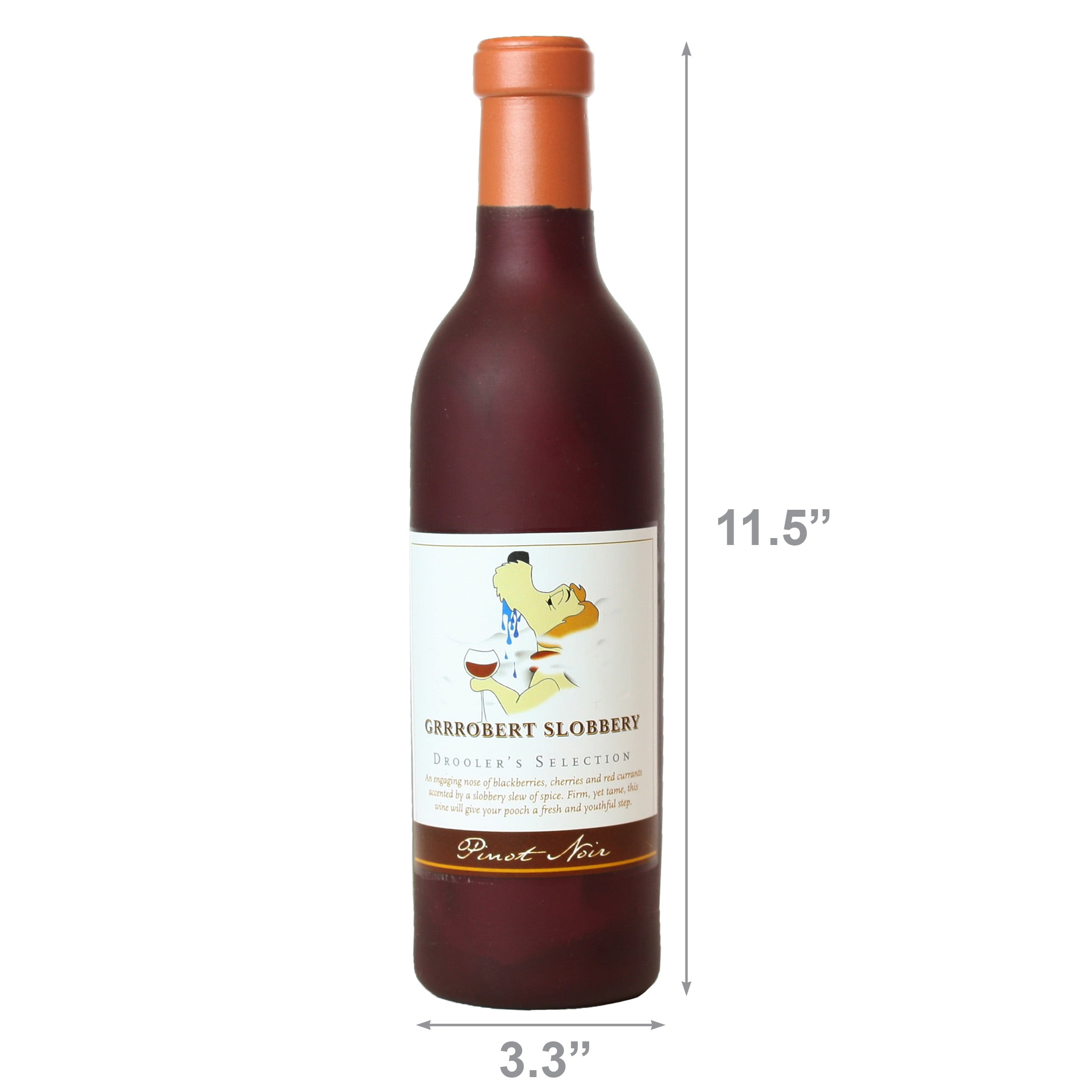 Silly Squeaker Wine Bottle Grrrobert Slobbery Durable Squeaky Vinyl 2-Pack Dog Toy
