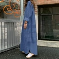 thumbnail image 5 of ZANZEA Women Fashion Turn Down Collar Buttons Long Sleeve Denim Look Kaftan Casual Long Shirt Dress, 5 of 9