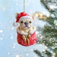 thumbnail image 4 of Elainilye French Bulldog Christmas Ornament 2D Acrylic Pendant for Tree Decor Home Holiday Decoration Gift for Pet Lovers and Families, 4 of 7