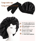 thumbnail image 3 of Gorro de satén Gorro de seda Bonne ajustable para dormir Gorro para el pelo con banda para atar Gorros para mujeres y hombres, 3 of 5