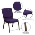 thumbnail image 3 of BizChair Padded Church Chair Set with Book Rack and Gold Vein Frame, Royal Purple (Set of 4), 3 of 10