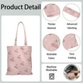 thumbnail image 5 of Reusable Canvas Tote Bag – Cute Pink Cherry Print – Eco-Friendly Grocery & Beach Bag for Women and Girls – Aesthetic Fruit-Inspired Cotton Tote for Cherry Lovers, 5 of 7