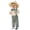 Green, variant on Ulanda Fall Outfit Newborn Baby Boy Gentleman Long Sleeve Bow Tie Romper Plaid Suspender Pants 2Pcs Christmas Clothes Set (Khaki, 12-18 Months)