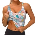 thumbnail image 4 of Xecao Colorful Cute Pig for Sports Bra with Removable Pads, Crop Tank Top Design, Women's Longline Sports Bra - Non-Wired - Medium, 4 of 9