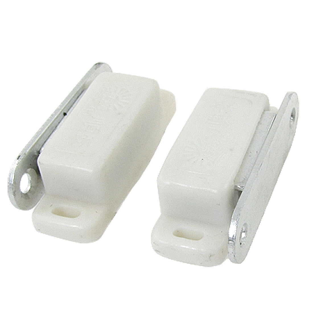 2 Pcs Cabinet Door White Plastic Magnetic Catch Latch Set 1.8' Qknfz