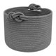 thumbnail image 3 of Cesta tejida con asa, contenedor redondo de almacenamiento de cuerda de algodón, juguetes, para flores Gris, 3 of 9
