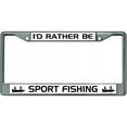 thumbnail image 1 of I'D Rather Be Sport Fishing Chrome License Plate Frame, 1 of 1