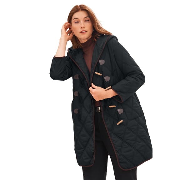 Jessica London Women's Plus Size Quilted Toggle Jacket