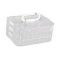 thumbnail image 4 of Caja para albóndigas, caja para carne fresca, organizador de cocina resistente con tapa, apilable, multiusos para fiestas, hogar, camping, barbacoa, 3 capas transparentes, 4 of 9