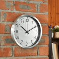 thumbnail image 4 of Reloj de pared silencioso de acero inoxidable y metal, reloj de pared de aluminio creativo y moderno para sala de estar, 4 of 5