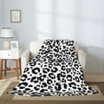 thumbnail image 2 of Throw Blanket for Couch Sofa and Bed, trendy black white Leopard print Super Soft Plush Throw Blanket, Fuzzy Cuteness Comfy Warm Washable Flannel Blanket & Throws for All Season 60"x50", 2 of 5