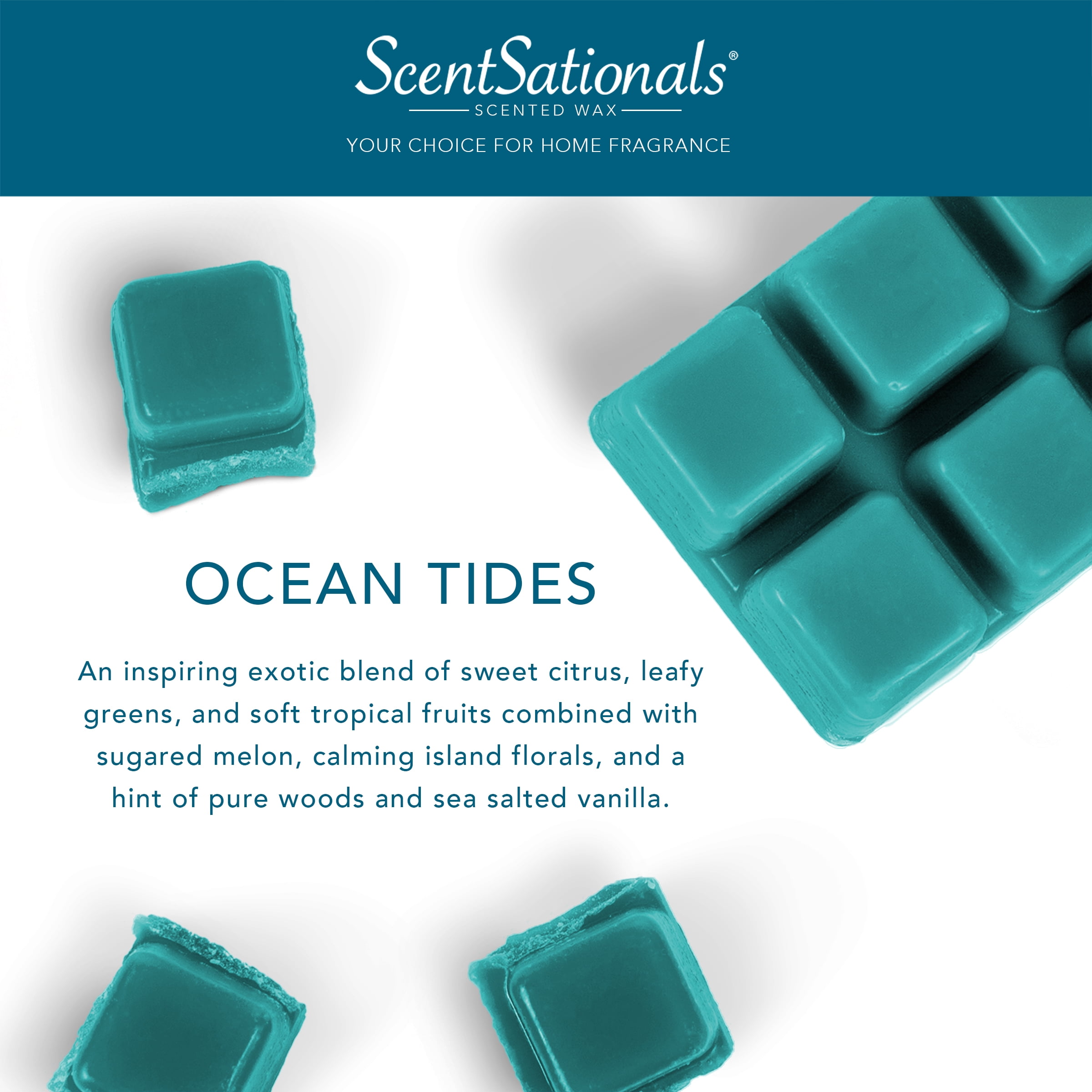 Blast from the Past Collection: Ocean Tides Scented Wax Melts, ScentSationals, 2.5 oz (5-Pack)