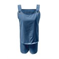 thumbnail image 4 of WAYUTE 2 Piece Sets for Women Elegant Sleeveless Round Neck Tank Top Shorts Solid Color Casual Beach Outdoor Summer Outfit, 4 of 5