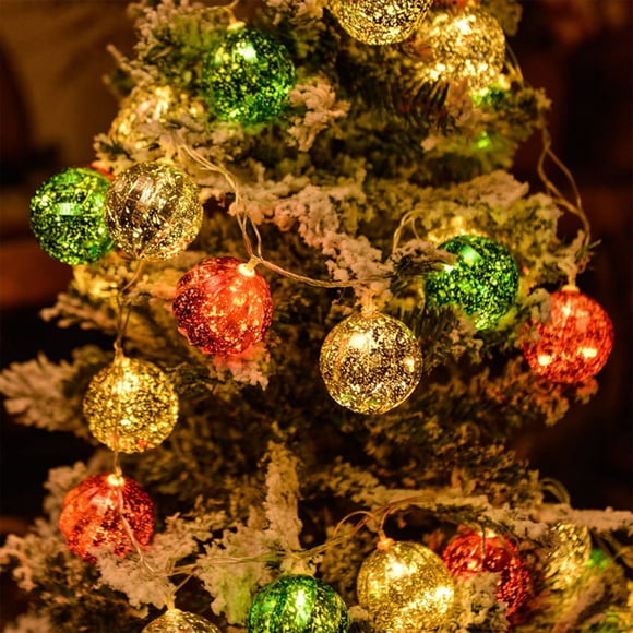 Rvkxad Christmas String Lights 10 LED, Battery Powered Ball Lights for Tree Indoor Outdoor, LED Christmas Lights, Holiday Decor
