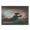 thumbnail image 3 of Japanese Cutting Board, Reflection of Samurai Practicing Sunset Background Free from Death Concept, Decorative Tempered Glass Cutting and Serving Board, Small Size, Salmon Umber, by Ambesonne, 3 of 5