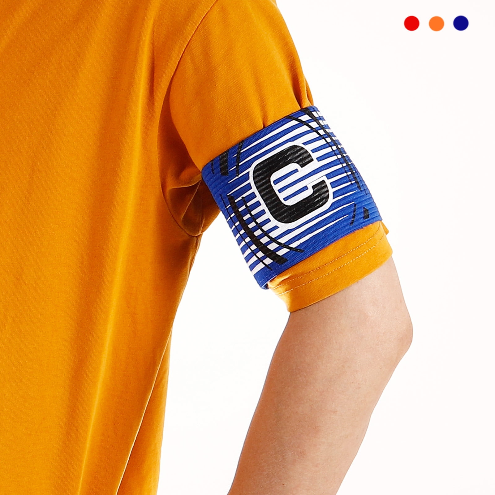 Lot De 2 Brassards De Capitaine – Élastiques – Noir Et Bleu – Entraînement Football