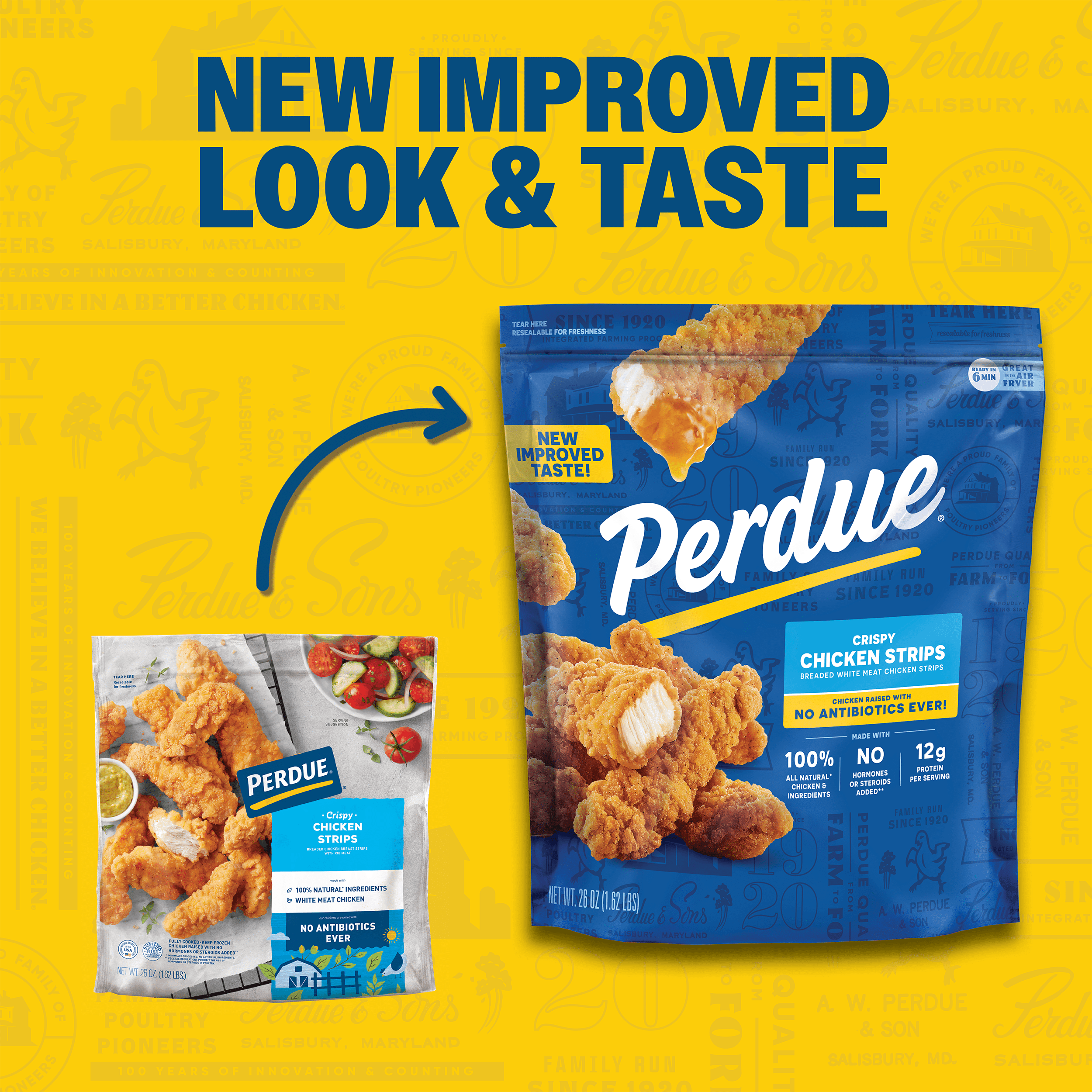 Perdue, No Antibiotics Ever, Frozen Crispy Breaded Chicken Breast Strips, 26 oz.