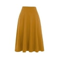 thumbnail image 5 of LWavelet High-Waisted A-Line Midi Skirt Women Daily Casual Flowy Versatile Bottoms Yellow S, 5 of 5