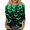 Green, variant on Halloween Tops for Women Ghost Castle Crew Neck Spooky Blouses Moon Candy 3/4 Sleeve Funny T Shirts, S