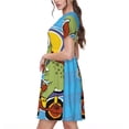 thumbnail image 2 of Naloa Dinosaur Riding a Motorcycle Print Womens Summer A-Line Dress with Pockets,Short Sleeve Dresses,Flowy Beach Swing Dress for Vacation Travel, 2 of 6