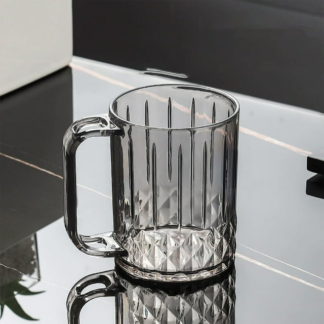 Gobelet de Rince-Bouche Rayé et Extravagant, Gobelets en Plastique Transparents pour la Maison avec Trous, Réservoir à Dents, Gobelet à Dents, Brosse, Gobelet de Lavage Coloré pour Couple