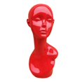 thumbnail image 2 of Soporte de exhibición de auriculares de joyería de sombrero de peluca de maniquí femenino estable rojo, 2 of 7
