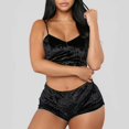 thumbnail image 1 of Conjunto de pijama de mujer con estampado bonito, ropa de dormir con cuello de pico, pijama Sexy de satén para la noche, trajes para el hogar, ropa sin mangas para el hogar, pantalones cortos xuanjing unisex, 1 of 2