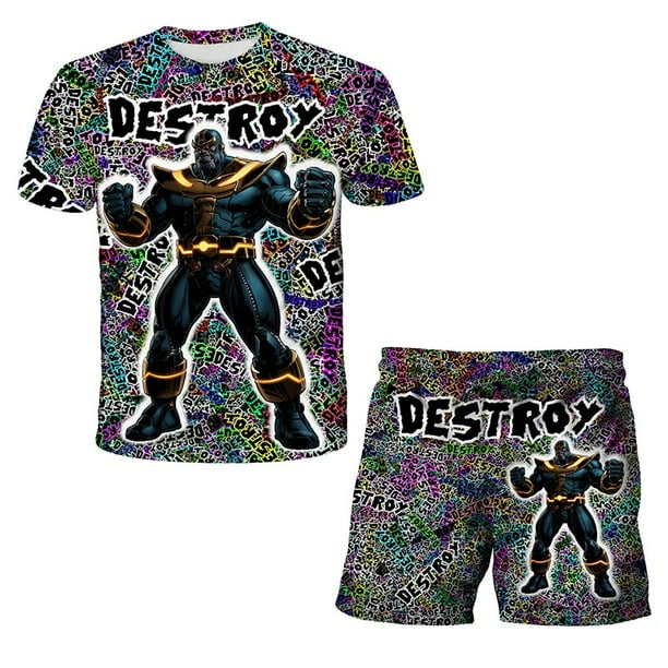 Marvel Series Korean Children's Clothing 7 and 12 Years Girl Clothes Graphic T-Shirt Boys Wear Matching Set T-shirts Sweatshirt10T Gong Bohan LED