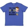thumbnail image 3 of Inktastic Yes, This is My First Rodeo- Cowgirl in Hat and Boots Youth T-Shirt, 3 of 5