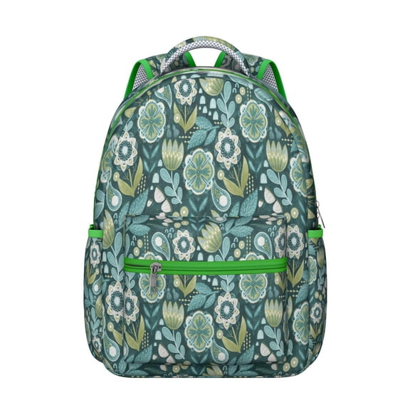 Tropical Flower and Hummingbird Illustration Backpack for Students Wear-Resistant, Fashion School Backpack with Adjustable Straps for Student and Student