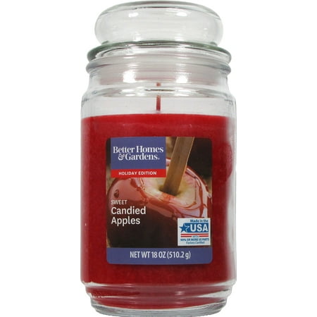 Better Homes & Gardens 18oz Sweet Candied Apples Jar Candle with Bubble Lid