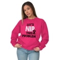 thumbnail image 5 of Nip This Problem Pink Ribbon BCA Women Crewneck Sweatshirt Brisco Brands L, 5 of 6