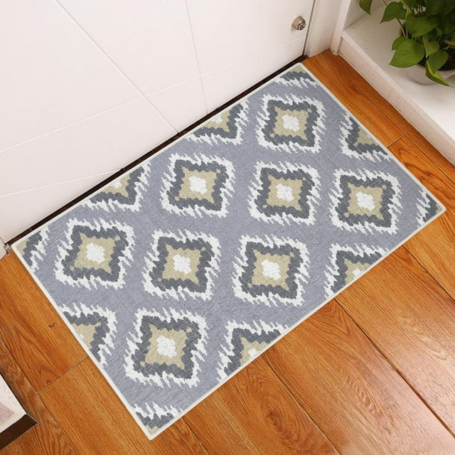 Tapis de 2 x 3 Pieds Robuste à Poil Ras - Tapis Ultra Mince Antidérapant - Tapis Intérieur en Coton Lavable pour Porte d'Entrée, Tapis de Foyer pour Vestibule