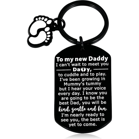 First Christmas New Dad Gifts New Daddy Dad to Be Keychain Baby Pregnancy Announcement Gifts for Husband from Wife First Time Dad Gifts for Men Birthday Gifts for Expecting Dad Father New Daddy