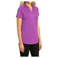 thumbnail image 4 of Womens Digi Heather Performance Polyester Polo T-Shirt Pink Bloom 2X-Large, 4 of 6