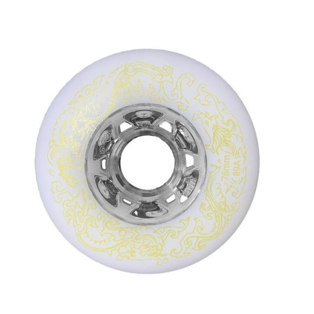 Sonducket 2 unids/set resistentes al desgaste y altamente elástico-ruedas de PU de alta densidad para rodillo de rueda de patinaje en línea Ropa Deportiva, Zapatos blanco 72 mm