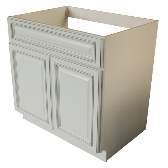 Sunny Wood Rlb33s-A Riley 33" Wide X 34-1/2" High Double Door Base Cabinet - White