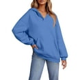 thumbnail image 5 of Womens Hoodies Oversized V Neck Sweatshirts Long Sleeve Pullover Casual Fall Teen Girls Preppy Clothes 2025 Trendy 07-Royal Blue XL, 5 of 5